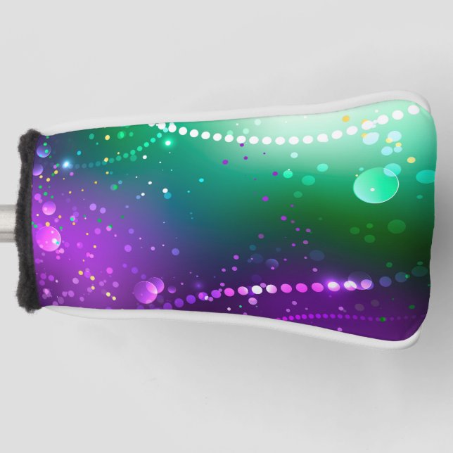 Mardi Gras Festive Purple Background Golf Head Cover (Front)