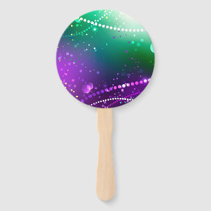 Mardi Gras Festive Purple Background Hand Fan