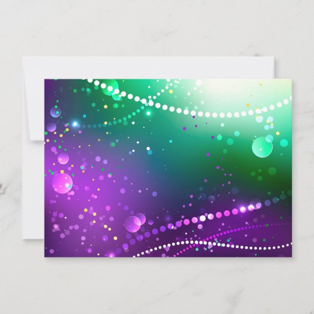 Mardi Gras Festive Purple Background Holiday Card (Front)