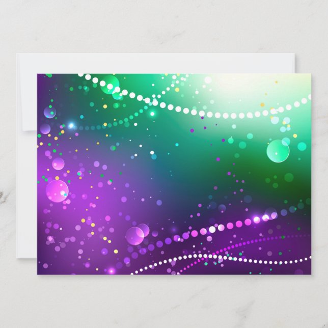 Mardi Gras Festive Purple Background Invitation (Front)