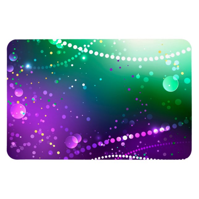 Mardi Gras Festive Purple Background Magnet (Horizontal)