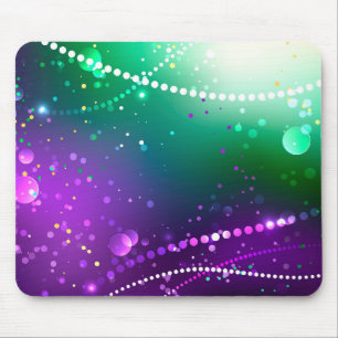 Mardi Gras Festive Purple Background Mouse Pad