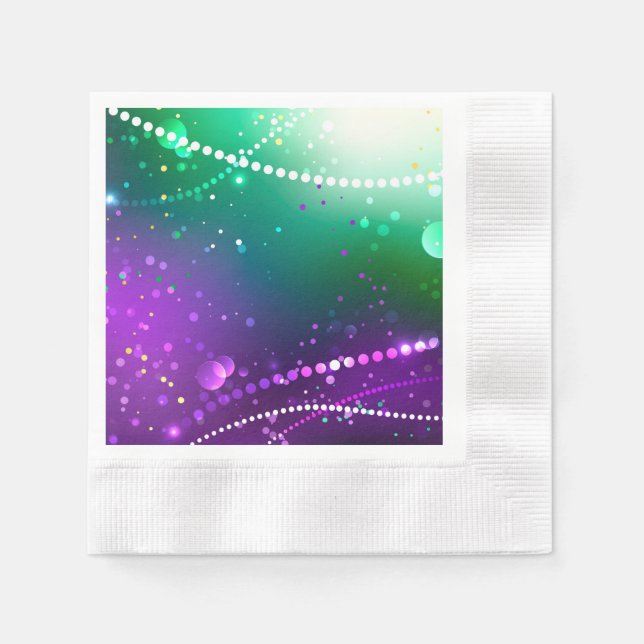 Mardi Gras Festive Purple Background Napkin (Front)