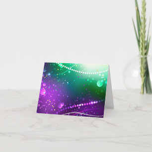 Mardi Gras Festive Purple Background Note Card