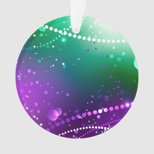 Mardi Gras Festive Purple Background Ornament (Front)
