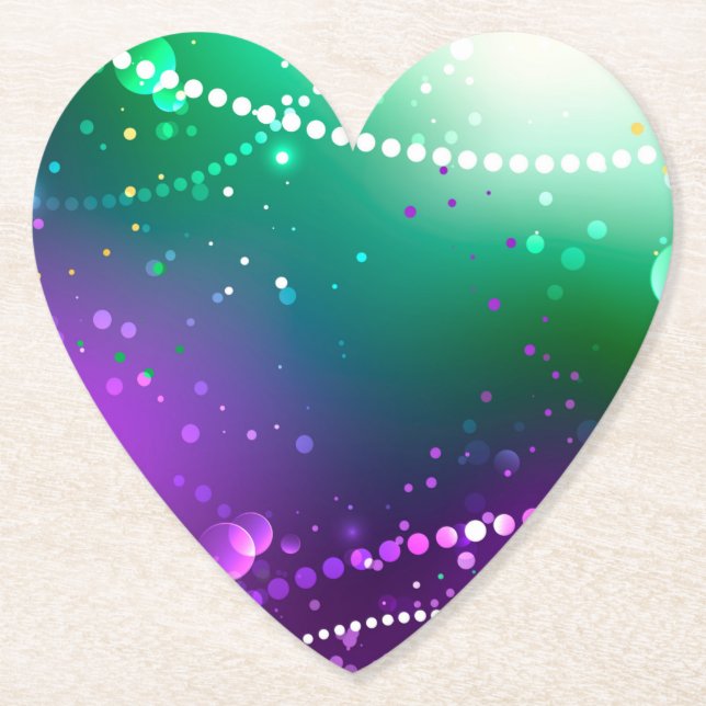 Mardi Gras Festive Purple Background Paper Coaster (Front)