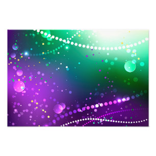 Mardi Gras Festive Purple Background Photo Print