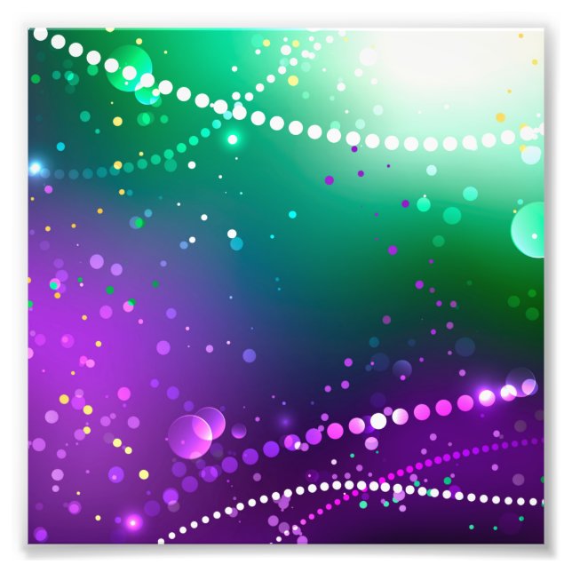 Mardi Gras Festive Purple Background Photo Print (Front)