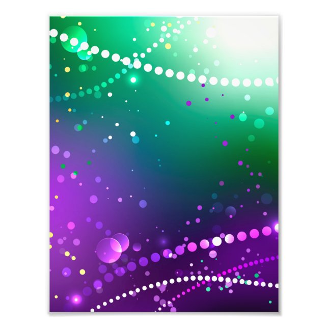 Mardi Gras Festive Purple Background Photo Print (Front)
