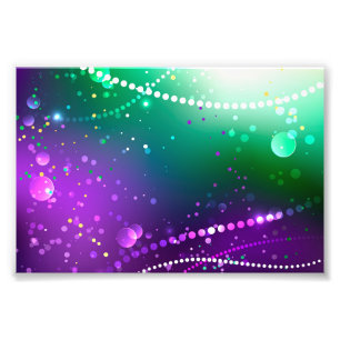 Mardi Gras Festive Purple Background Photo Print
