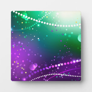 Mardi Gras Festive Purple Background Plaque