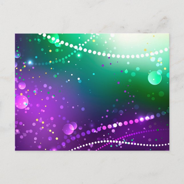 Mardi Gras Festive Purple Background Postcard (Front)