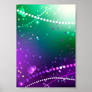 Mardi Gras Festive Purple Background Poster