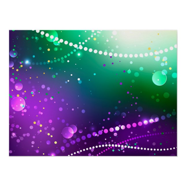 Mardi Gras Festive Purple Background Poster (Front)