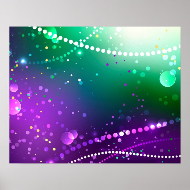 Mardi Gras Festive Purple Background Poster (Front)