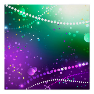 Mardi Gras Festive Purple Background Poster