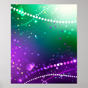 Mardi Gras Festive Purple Background Poster