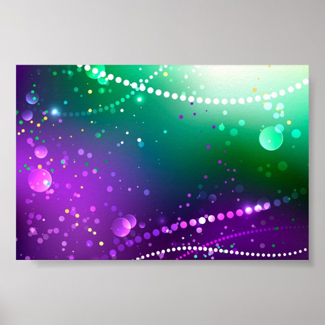 Mardi Gras Festive Purple Background Poster (Front)