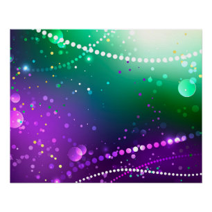 Mardi Gras Festive Purple Background Poster