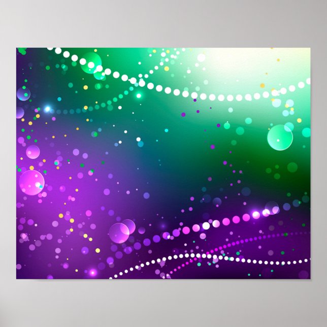 Mardi Gras Festive Purple Background Poster (Front)
