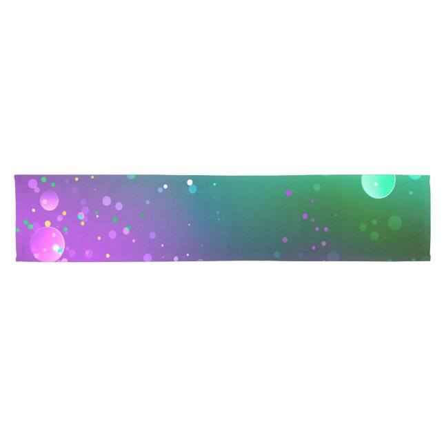 Mardi Gras Festive Purple Background Short Table Runner (Horizontal)