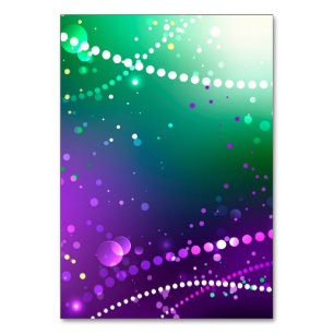 Mardi Gras Festive Purple Background Table Number
