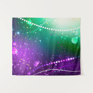 Mardi Gras Festive Purple Background Tapestry