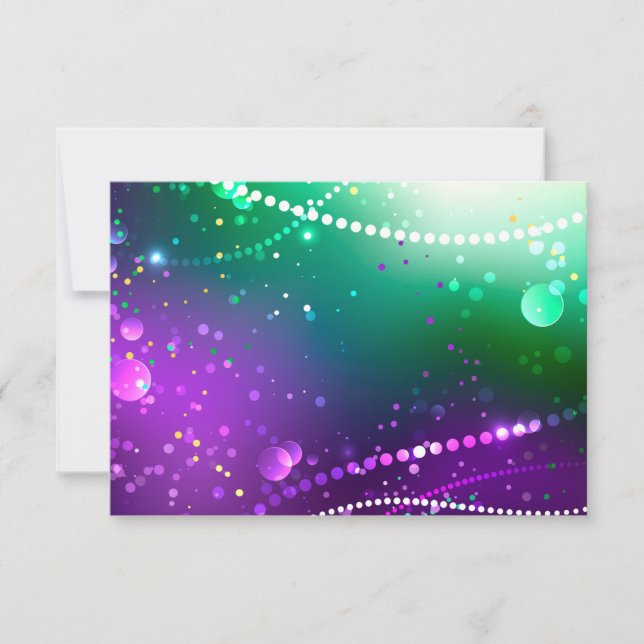 Mardi Gras Festive Purple Background Thank You Card (Front)