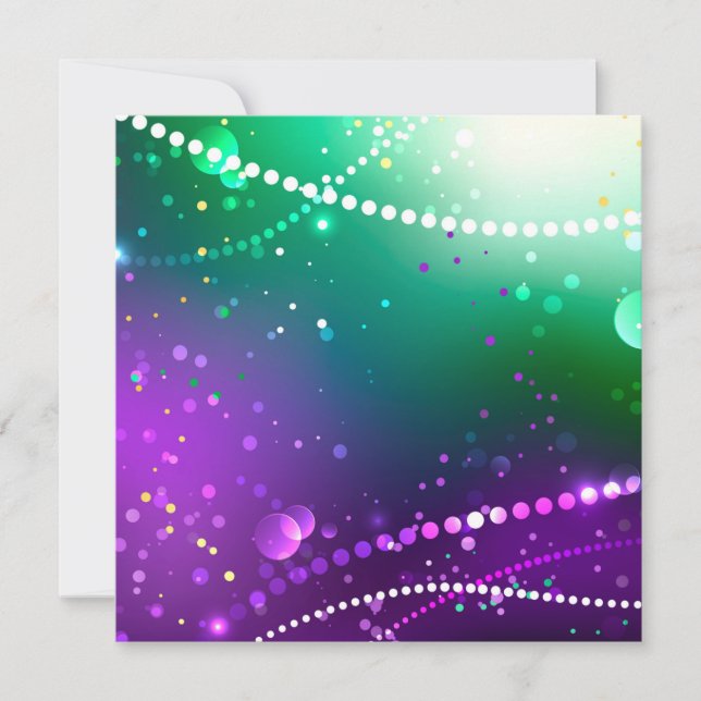 Mardi Gras Festive Purple Background Thank You Card (Front)