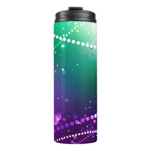 Mardi Gras Festive Purple Background Thermal Tumbler