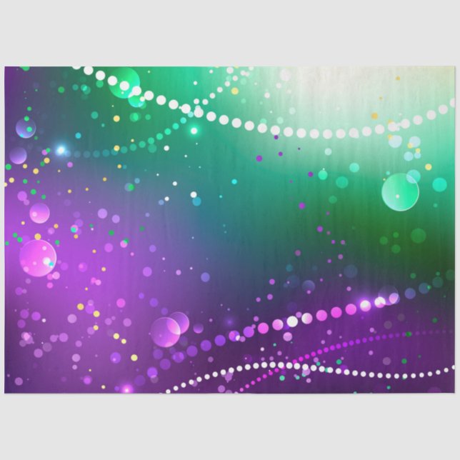 Mardi Gras Festive Purple Background Tissue Paper (Front)