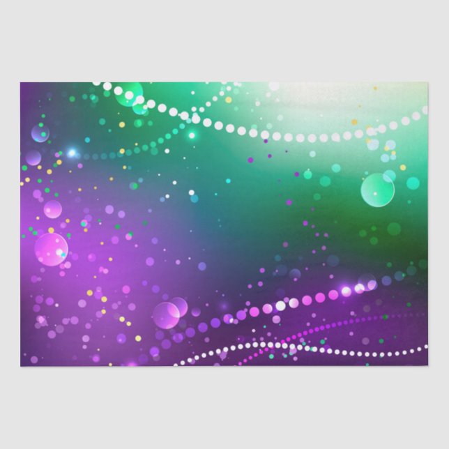 Mardi Gras Festive Purple Background Tissue Paper (Front)