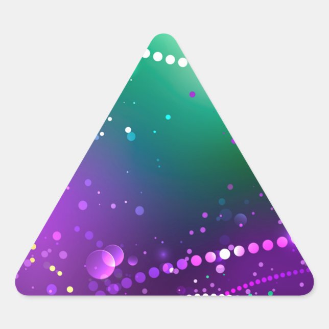 Mardi Gras Festive Purple Background Triangle Sticker (Front)
