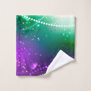 Mardi Gras Festive Purple Background Wash Cloth