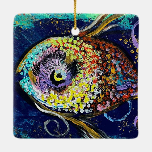 Mardi Gras Fish Ornament (Back)