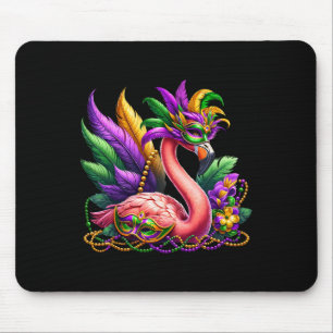 Mardi Gras Flamingo Hawaiian Tropical Party Girls Mouse Pad