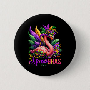 Mardi Gras Flamingo Hawaiian Tropical Party Men Wo 6 Cm Round Badge