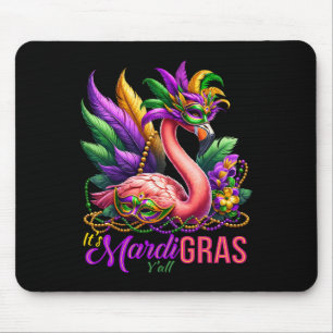 Mardi Gras Flamingo Hawaiian Tropical Party Men Wo Mouse Pad