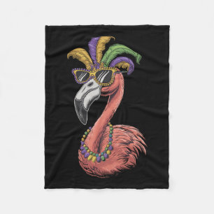Mardi Gras Flamingo It's Mardi Gras Yall Costume W Fleece Blanket