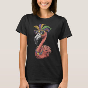 Mardi Gras Flamingo It's Mardi Gras Yall Costume W T-Shirt