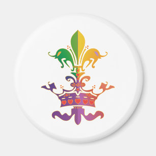 Mardi Gras Fleur de Crown Magnet