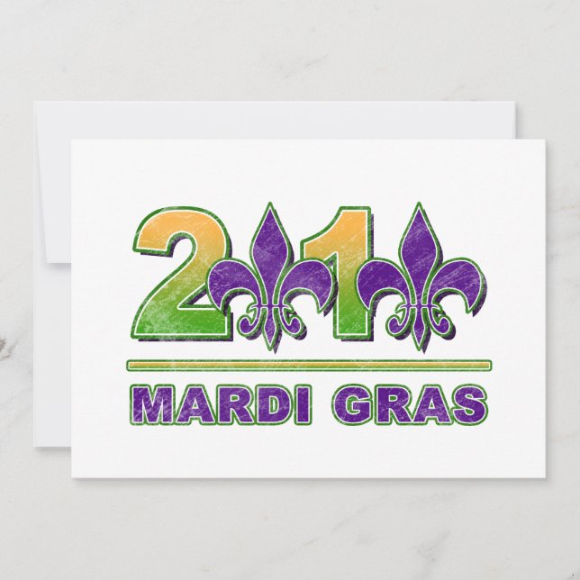 Mardi Gras Fleur-de-Lis 2010 Invitation (Front)