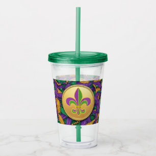 Mardi Gras Fleur de lis Acrylic Tumbler