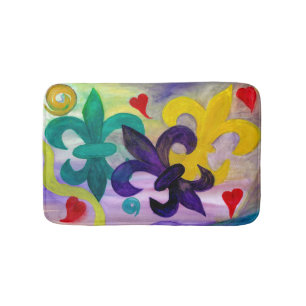 Mardi Gras fleur de lis bath or kitchen floor mat