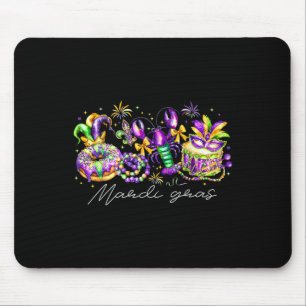 Mardi Gras Fleur De Lis Beads Louisiana Festival C Mouse Pad