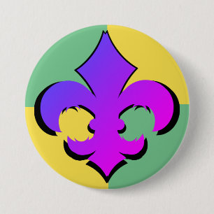 Mardi Gras Fleur De Lis Buttons
