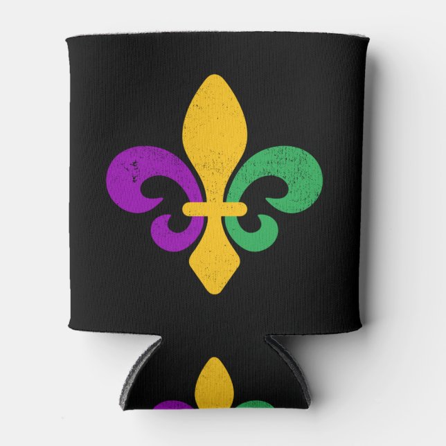 Mardi Gras Fleur De Lis Can Cooler (Front)