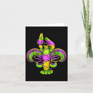 Mardi Gras Fleur De Lis Crawfish Leopard Costume Card