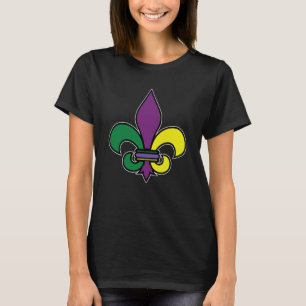 Mardi Gras Fleur De Lis Crown Carnival Costume T-Shirt