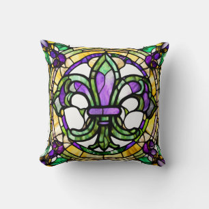 Mardi Gras Fleur De Lis Cushion